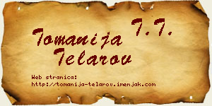 Tomanija Telarov vizit kartica